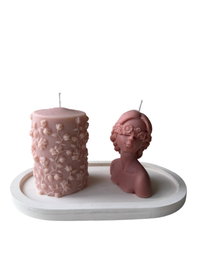 Aberto Design Glamour Candle 39ST Juego de Velas Rosa y Blanco